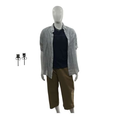 Lot 13: Is God Is Riley Screen Worn Earrings, Necklace, Pants, Shirt & Button-Up Shirt Ch 2 Sc 83-123 | VIP Fan Auctions