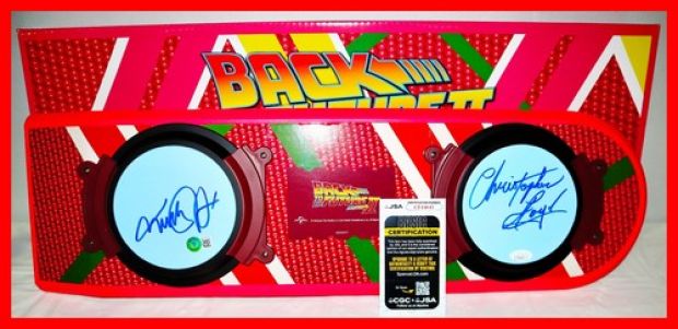 Michael J Fox Christopher Lloyd Back To Future signed Hoverboard JSA PSA