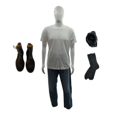 Tom Clancy’s Jack Ryan Ghost War Jack Ryan Screen Worn Stunt Double T-Shirt, Jeans, Boots, Socks & Watch Ch 2 | VIP Fan Auctions