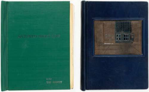 Saturday Night Live (NBC, 1975-Present), Ted Knight‘s Personal Script from Hosting with Accompanying Custom Full Leather Saturday Night Live Pictographic Binder Presented to Knight.