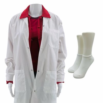Lot 40: The Love Hypothesis Olive Smith (Lili Reinhart) Screen Worn Lab Coat, Cardigan, Tank Top, Skirt & Socks Ch 13 Sc Multiple | VIP Fan Auctions