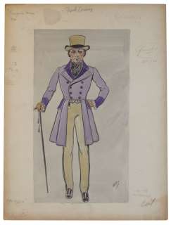 Oscar Winning Costume Designer, Arlington Valles Original Sketch for ’’The Gorgeous Hussy’’ 1936 MGM Film | Nate Sanders