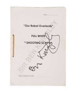 ROBOT OVERLORDS - Sir Ben Kingsley‘s Autographed Shooting Script