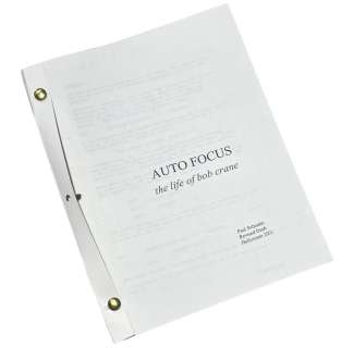Lot 55 - Auto Focus (The life of Bob Crane 2002) - Original Script