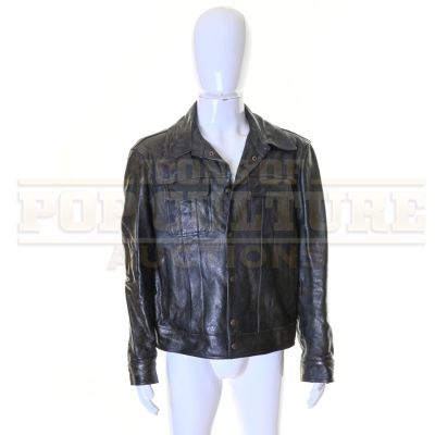 Lot 44 - Bad Boys: Ride or Die - Mike‘s (Will Smith) Distressed Leather Jacket - 57-52