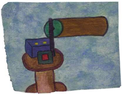 Ken Strickfaden Watercolor. A vividly colorful watercolor sketch by Strickfaden, showing a fixture of his awesome electrical... | Heritage