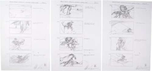 Game of Thrones Jon Snow and Ygritte Storyboards by William Simpson Group of 6 (HBO, 2011). | Heritage