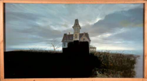 Addams Family Values Matte Painting of "Gomez, Morticia, and Pubert Coming Home" (Paramount, 1993) | Heritage
