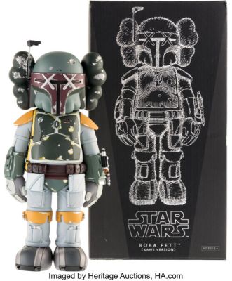 Star Wars: Episode V: The Empire Strikes Back (TCF, 1980), KAWS-Designed Boba Fett in Original Box (OriginalFake, 2013).