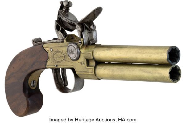 Kevin McNally "Gibbs" Double Barrel Flintlock Pistol from Pirates of the Caribbean: At World’s End (Walt Disney, 2007). | Heritage