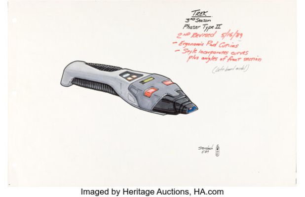 Star Trek: The Next Generation (Paramount, 1987-1994), Rick Sternbach Original Concept Designs for Phaser Type II. (Total: 6 Items)