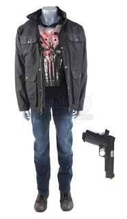 Marvel‘s The Punisher (TV Series) - Lot 175 - Frank Castle‘s Bloodied Apartment Shootout Costume and Stunt Pistol