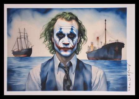 Joker Heath Ledger - watercolor edition "Surreal Harmonies" by Emma Wildfang - Large size | Catawiki
