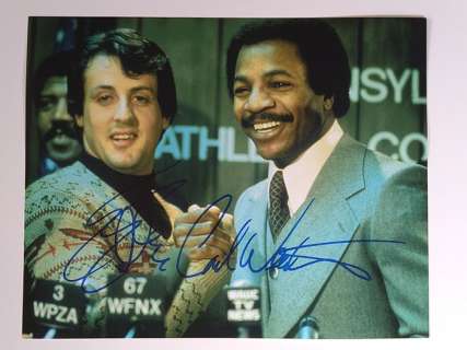 Rocky - Double signed by Sylvester Stallone and Carl Weathers, with Letter of Authenticity - Photo, | Catawiki