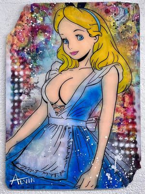 Alvin Silvrants - Sexy Alice in Wonderland - High Gloss cutting edge painting | Catawiki