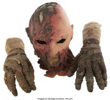 Liam Neeson "Darkman" prosthetic mask and hands from Darkman....