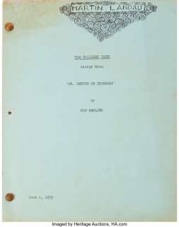 Martin Landau personal shooting script for The Twilight Zone Season 1, Episode 3 "Mr. Denton on Doomsday"....