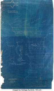 Collection of (9) Selznick Studio set design blueprints including Gone With the Wind and The Magnificent Ambersons....
