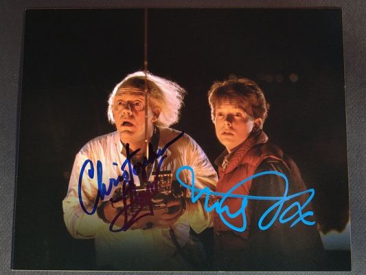 Back to the Future - Double signed by Michael J. Fox + Christopher Lloyd, with Letter of Authenticity - Photo, Autograph | Catawiki