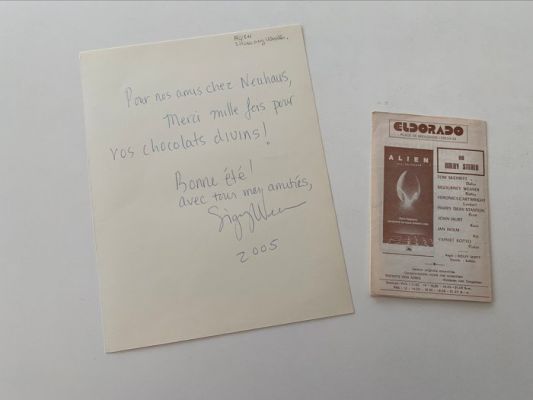 Alien - Sigourney Weaver - Rare autographed letter in French | Catawiki