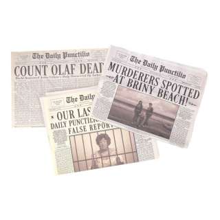 A Series of Unfortunate Events (Tv Series) | Set of Three "The Daily Punctilio" Newspapers | Propstore