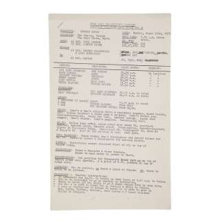 Star Wars: a New Hope (1977) | Anthony Daniels Collection: Tunisia Location Call Sheet | Propstore