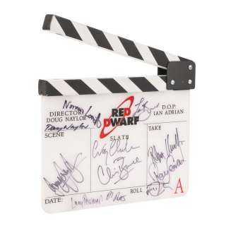 RED DWARF - THE PROMISED LAND (2020) - Lot #1579 : Main Cast-autographed Clapperboard