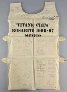 Titanic (1997) A Prop Life Jacket from off-white canvas, padded front section only, ’Titanic Crew… | Ewbank’s