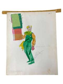 WIZARD OF OZ SKETCH ART COSTUME DESIGN DRAWING PRODUCTION BY BOB ROBERT CARLTON | Los Angeles Estate Auction