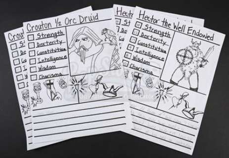 Community - Lot 10 - S5E10 - Advanced Advanced Dungeons & Dragons: Annie Edison‘s (as portrayed by Alison Brie) and Shirley Bennett‘s (as portrayed by Yvette Nichole Brown) Used Dungeons & Dragons Character Sheets