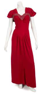 Lot 9 - Madonna "Evita" Film Worn Long Red Dress With Rhinestones From Musical Number “Peron’s Latest Flame"