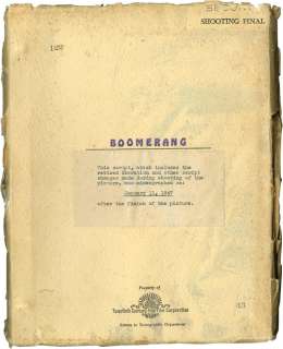 Lot 453 - Boomerang! vintage original 2nd shooting final draft script signed by writer Richard Murphy.
