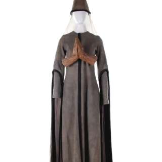 The Green Knight Ladies in Waiting Screen Worn Long Sleeve Dress W/ Hands Attached, Sleeves & Hat W/ Veil | VIP Fan Auctions