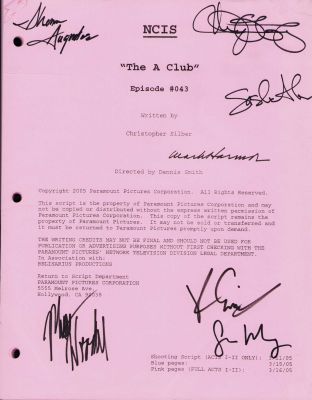Lot 126 - NCIS set used script cast signed