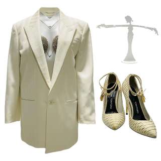 Lot 6 - Lot #6: Creed III Bianca Creed Tessa Thompson Screen Worn Jacket, Pasties, Earrings & Shoes Ch 7 Sc 62, 63: Authentic Auction Item | VIP Fan Auctions