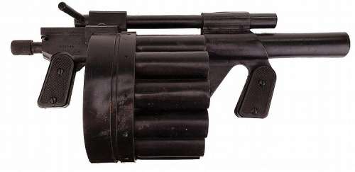 Stunt tear gas launcher used by Arnold Schwarzenegger in Terminator 2: Judgment Day. | Profiles in History