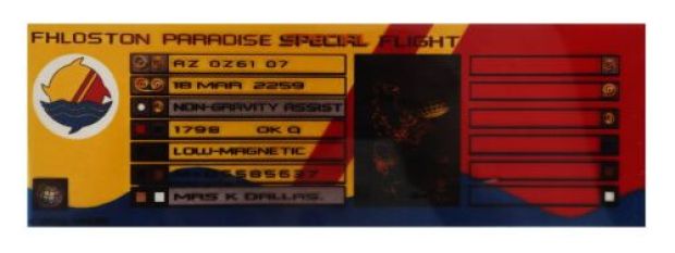 THE FIFTH ELEMENT (1997) - Lot #125 : Leeloo‘s (Milla Jovovich) "Mrs K Dallas" Fhloston Winning Ticket