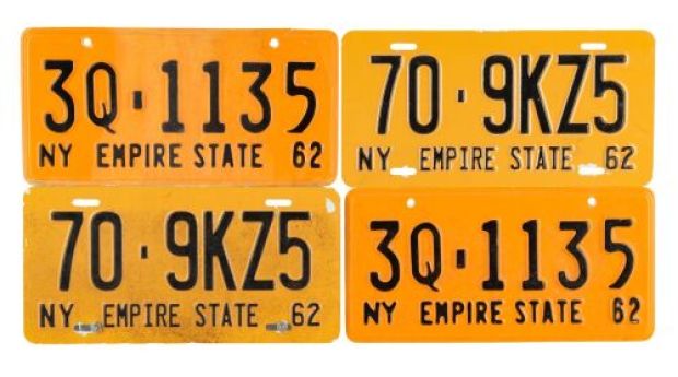 GREEN BOOK (2018) - Lot #755 : Frank "Tony Lip" Vallelonga‘s (Viggo Mortensen) Two Pairs of Cadillac Sedan DeVille and Packard Clipper License Plates