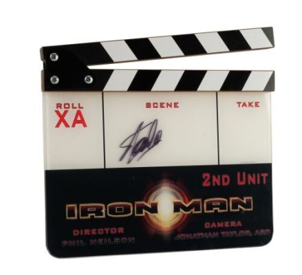 Iron Man (2008) | Lot 903 : Stan Lee-Autographed Second Unit "XA" Camera Clapperboard | Propstore