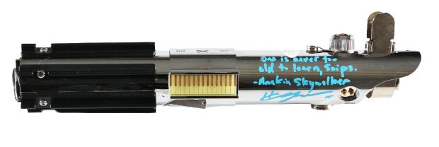 Hayden Christensen as Anakin Skywalker in Star Wars: Ahsoka (JSA) Signed Prop Replica Lightsaber with Character Name & Quote | SWAU