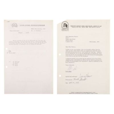 Alien (1979) | Lot 6 : Sigourney Weaver-Signed Agreement | Propstore