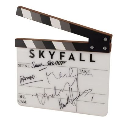 James Bond: Skyfall (2012) | Lot  358. Daniel Craig, Sam Mendes, Javier Bardem, Naomie Harris and Berenice Marlohe-Autographed Clapperboard | Propstore
