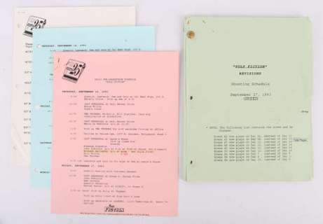 Pulp Fiction (1994) Original Revisions Film Shooting Schedule, September 27, 1993; & Daily… | Ewbank’s