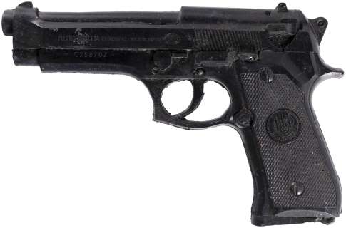 KINGSMAN: THE SECRET SERVICE (TWENTIETH CENTURY FOX, 2014) - SCREEN-USED HARRY HART (COLIN FIRTH) STUNT BERETTA PISTOL DISPLAY. | Hake’s