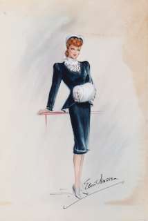 Lot 700 - Lucille Ball costume sketch by Elois Jenssen.