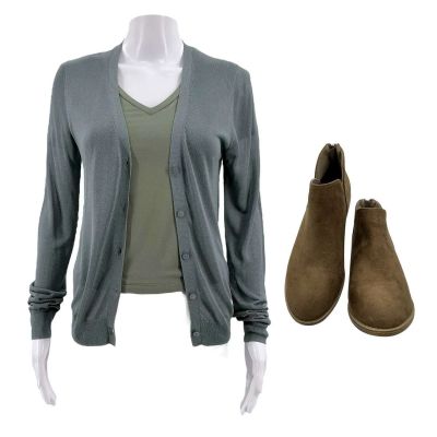 Mythic Quest Shannon (Alanna Ubach) Screen Worn Cardigan, T-Shirt & Booties Ch 1 Sc Multiple Ep 405 | VIP Fan Auctions