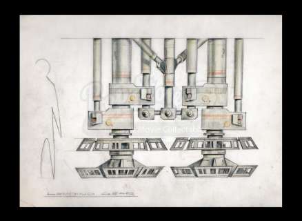 Harry Lange Auction | Hand-Drawn Coloured Star Ship Landing Gear | Propstore
