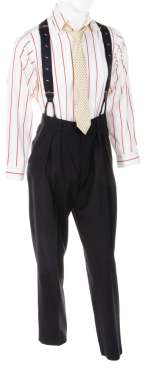 Lot 495 - Charlie Sheen ‘Bud Fox‘ ensemble of costume pieces from Wall Street.