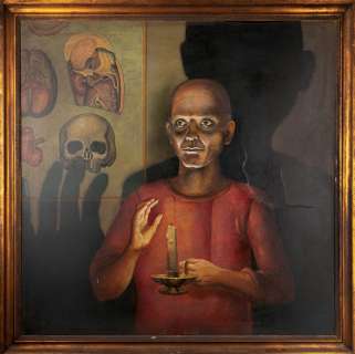 Lot 604 - Christopher Lloyd ‘Uncle Fester‘ painting from The Addams Family.