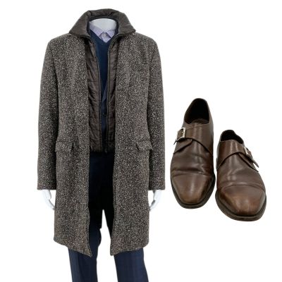 Lot 56: The Handmaid’s Tale Mark Tuello Screen Worn Coat, Sweater, Pant Suit, Button-Up Shirt & Shoes Ch 1 Ep 504 | VIP Fan Auctions